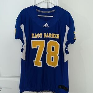 Vintage adidas East Garner High School Trojans game worn football jersey 2XL
